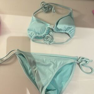 blue swimsuit- small bottoms- xs top